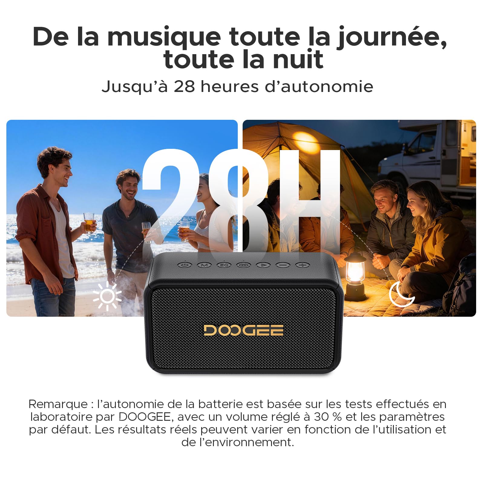 Enceinte Bluetooth Puissante, 130W Peak avec Basses Renforcées, Haut-parleurs sans Fil Portable avec 70W Subwoofer, Autonomie 28H, IP67 Etanche, EQ, TWS, USB-C, AUX, pour Camping/Extérieur/Plage/Fêtes