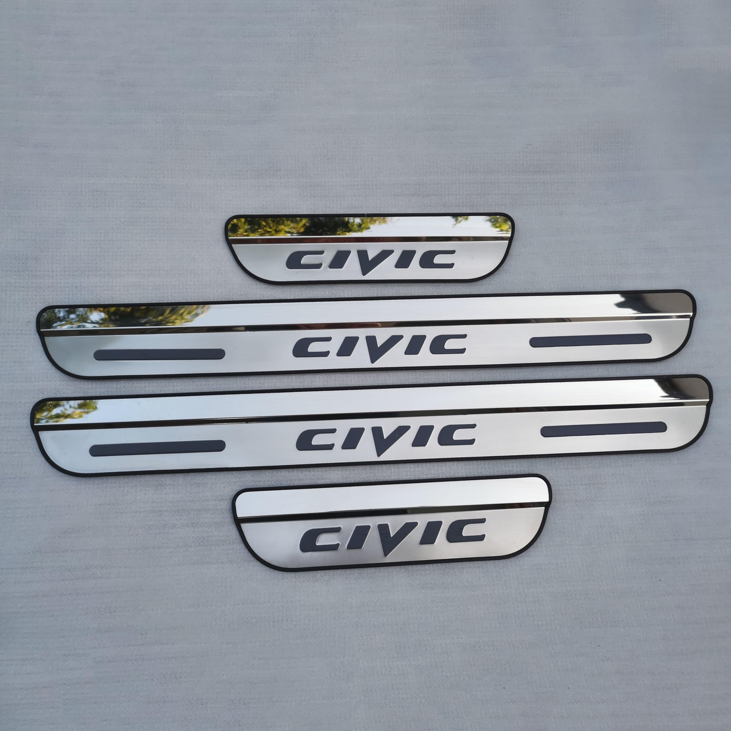 Garnitures de seuil portière voiture en inox pour élégance Honda Civic 10