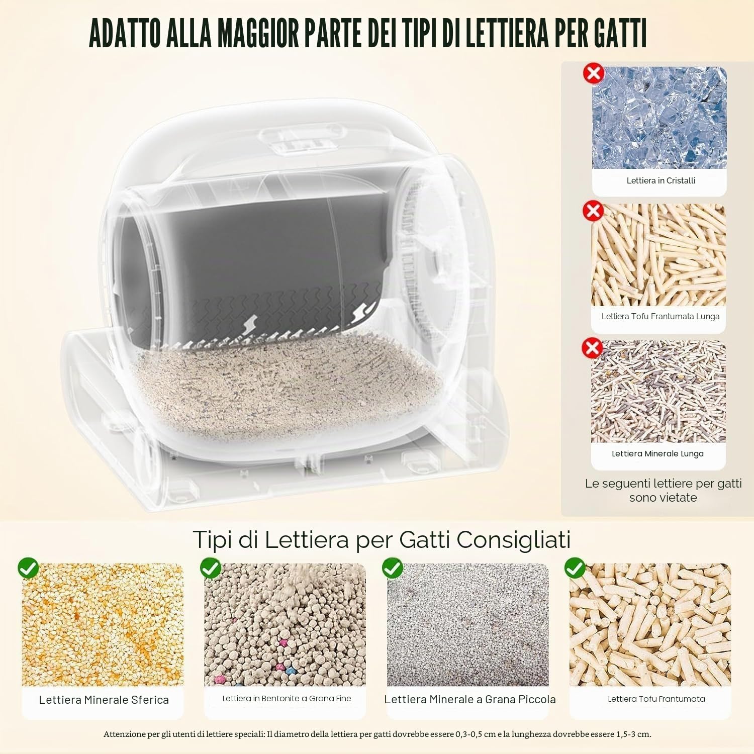 Lettiera Gatto Autopulente, Lettiera Autopulente per Gatti, Diversi Gatti | Antiodore, XXL, 65L, Tappetino Gatto e Sacchetti, Controllo Tramite App, adatto Diversi Gatti