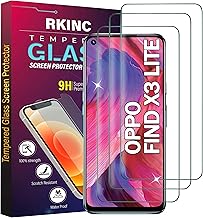 RKINC Tempered Glass Screen Protector for OPPO Find X3 Lite, Tempered Glass Screen Protector, 0.33 mm, Scratch-Resistant, Shatter-Free, Bubble-Free, Pack of 3