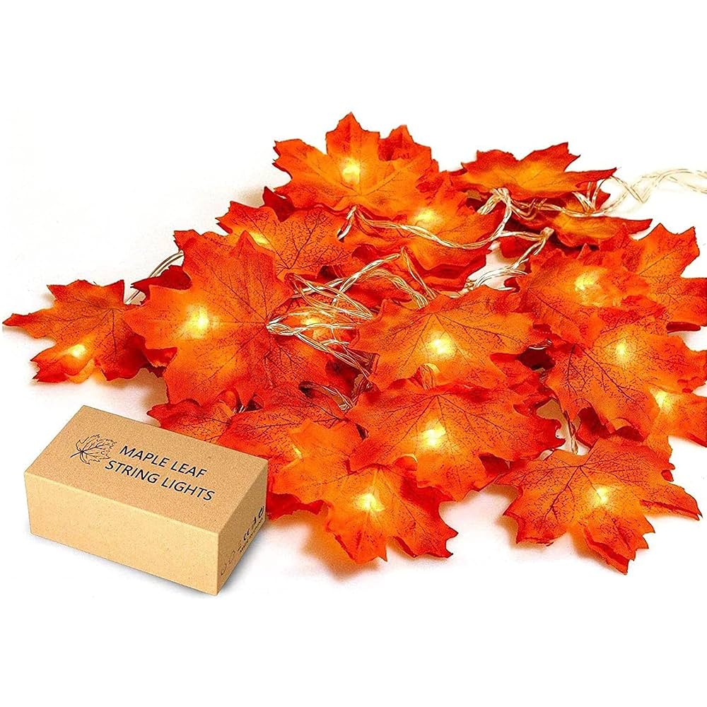 Amazon.com: JamBer Fall Maple Leaf Garland 20 LED Maple