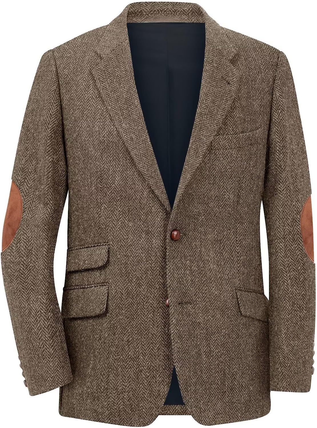 Mens Herringbone Knit Blazer Jacket Thick Spring Fall Knitted Sport Coat