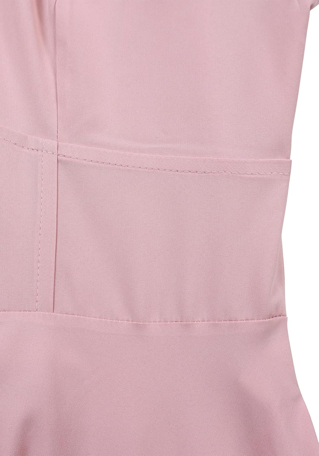 Tbahhir Women Casual Button Down Dress Flowy V Neck High Waisted Bubble Sleeve Maxi Shirt Dresses Elegant Formal Outfits - Image 6