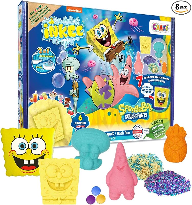 Le coffret de bain INKEE Bob l'Éponge est un cadeau idéal pour les enfants qui adorent les jeux dans l'eau. Il contient