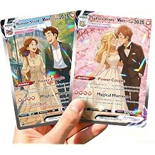 Personalized Poke Anime Anniversary Cards, Custom Card for Couple | Wedding Photo Keepsake, Romantic Couple Gift for Him or Her, Photo Card for Dad, Great Gift for Kids, Couples, Gamers & Fans