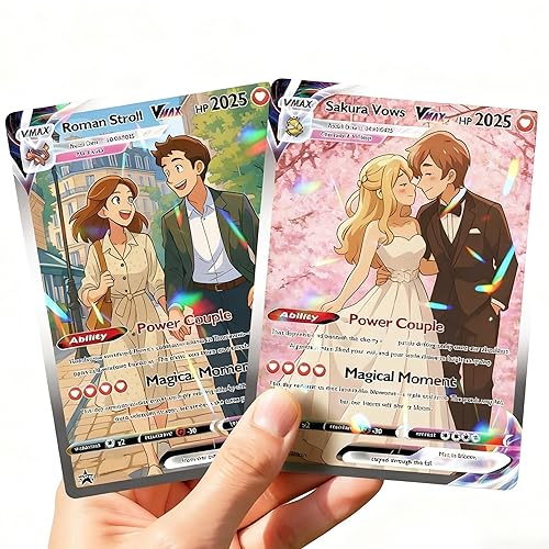 Personalized Poke Anime Anniversary Cards, Custom Card for Couple, Custom