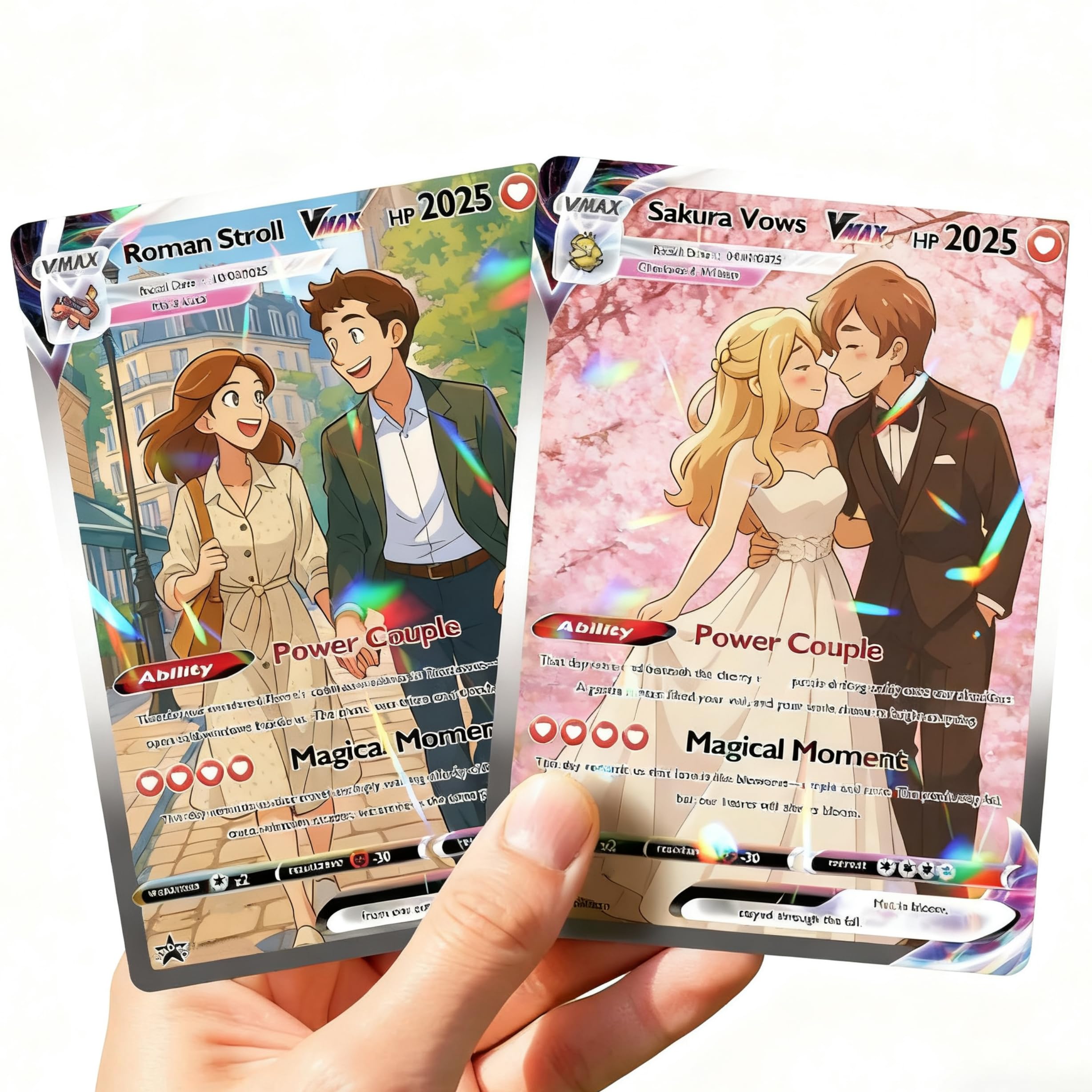 Personalized Poke Card Anime Anniversary Card, Custom Wedding Photo Keepsake, Romantic Couple Gift for Him or Her, Great Gift for Kids, Couples, Gamers & Fans