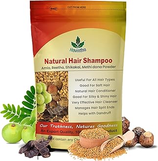 Havintha Natural Hair Shampoo With Herbal Amla Reetha Shikakai And Methi Dana Powder For Men & Women