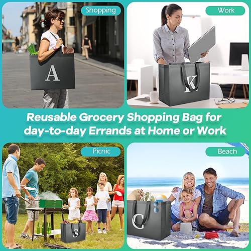 Miniatura 6 de Bolsas reutilizables para comestibles  Bolsas de compras plegables grandes reutilizables paquete de 6 bolsas de comestibles reutilizables para
