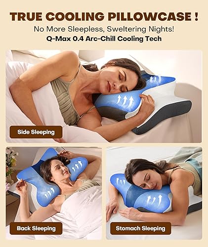 Miniatura 4 de Cozyplayer Almohada cervical para el cuello verdaderamente refrescante para aliviar el dolor, almohada ergonómica para dormir de lado para soporte