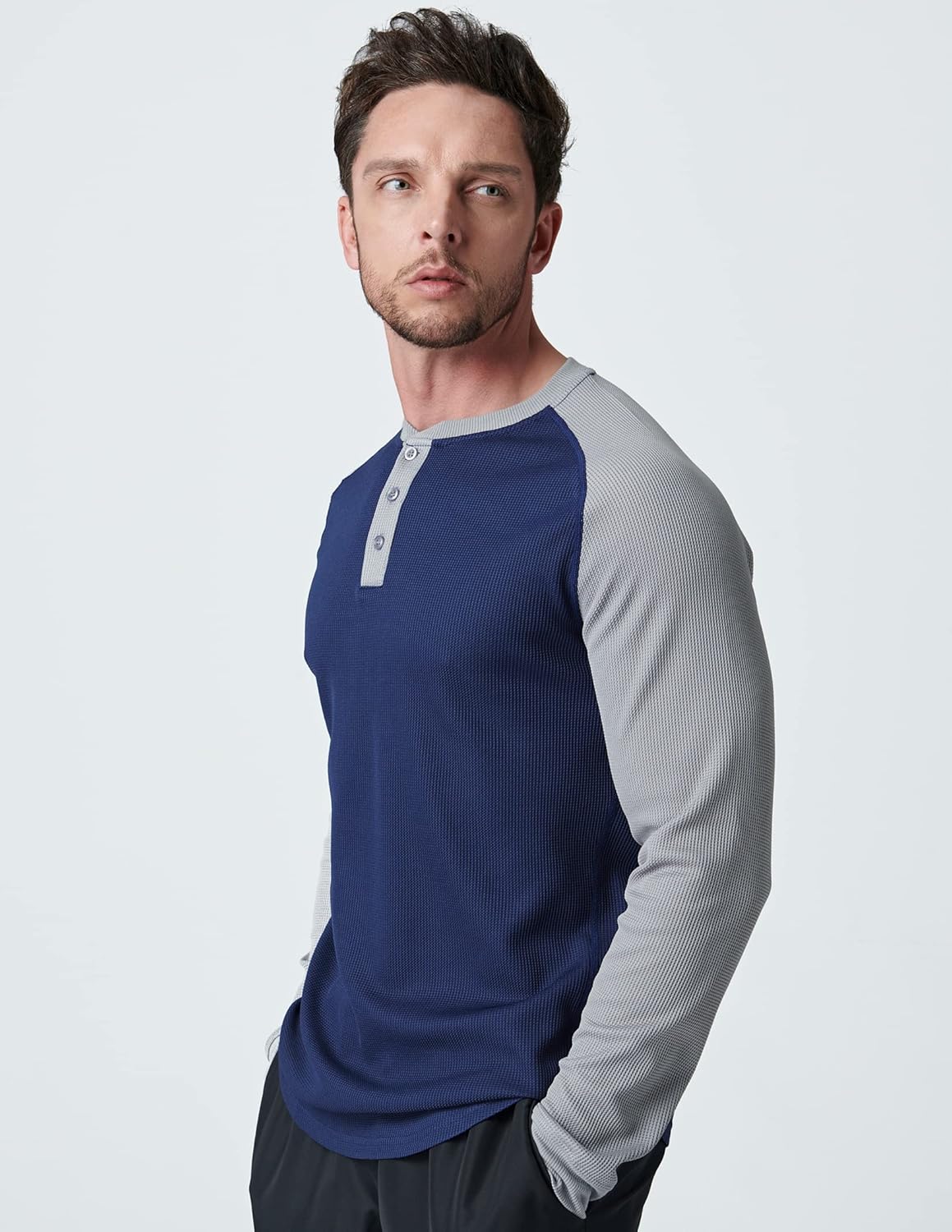 Liberty Pro 3 Pack Mens Waffle Henley Thermal Long Sleeve Shirts, Casual Fitted Fall Shirts for Men - Image 7