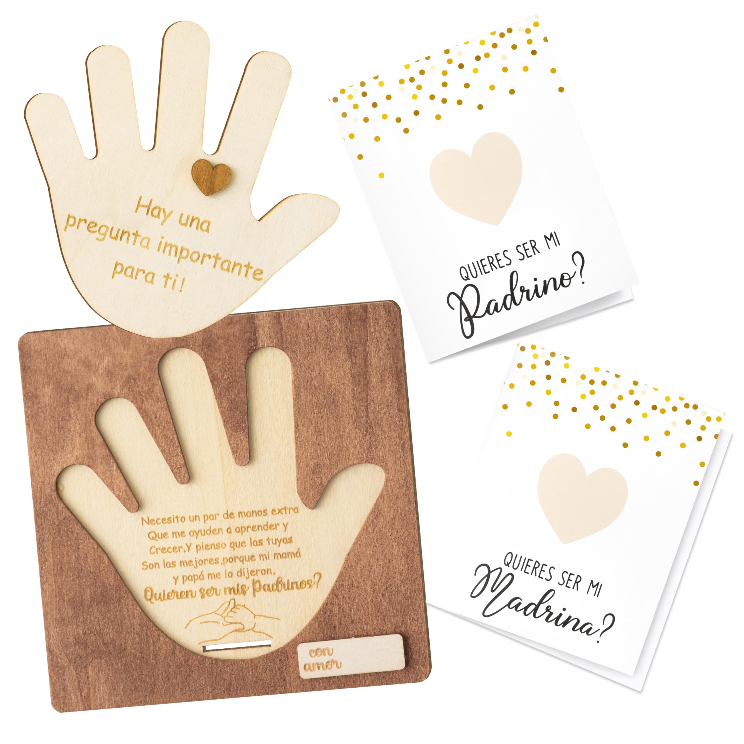 CJiangpo Will You Be My Godparents Proposal Gift, Palm Design Madrina Padrino Proposal Puzzle in Spanish Godmother Godfather Asking Card Gifts from