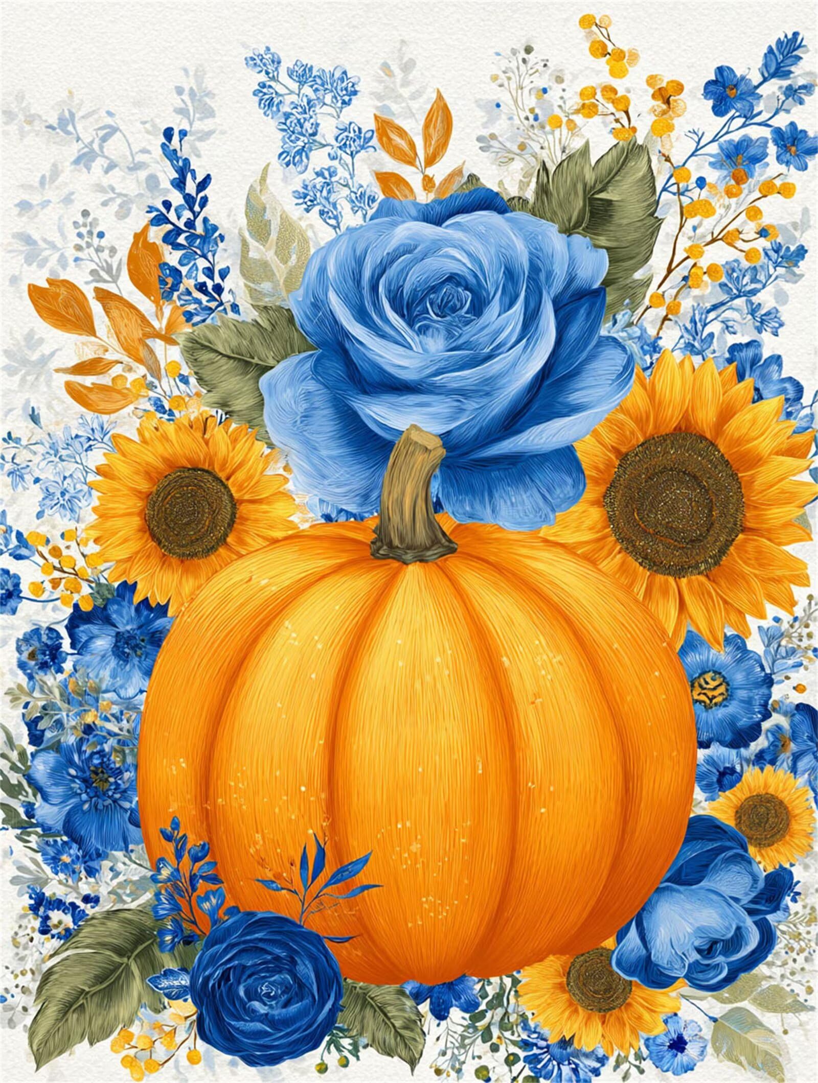 Dipingere con i Numeri Adulti Girosoli, zucca Dipingere con i Numeri Bambini DIY Kit, Set Premium con Pennelli, Decorazione Casa & Creativo Regalo di Compleanno, Attività di Tempo libero 70x95cm z-434