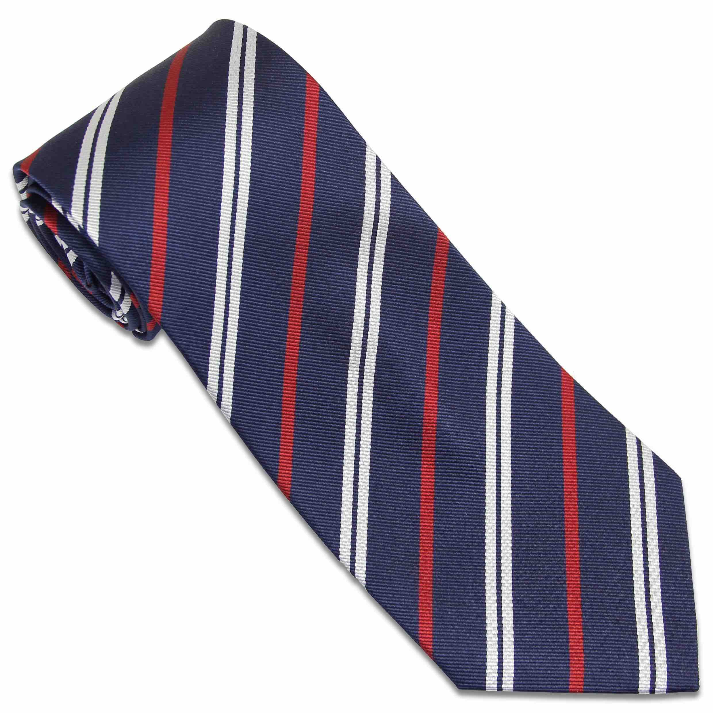 The Regimental Shop Men's Blue/White/Red Royal Corps Of Transport Silk Regital Tie