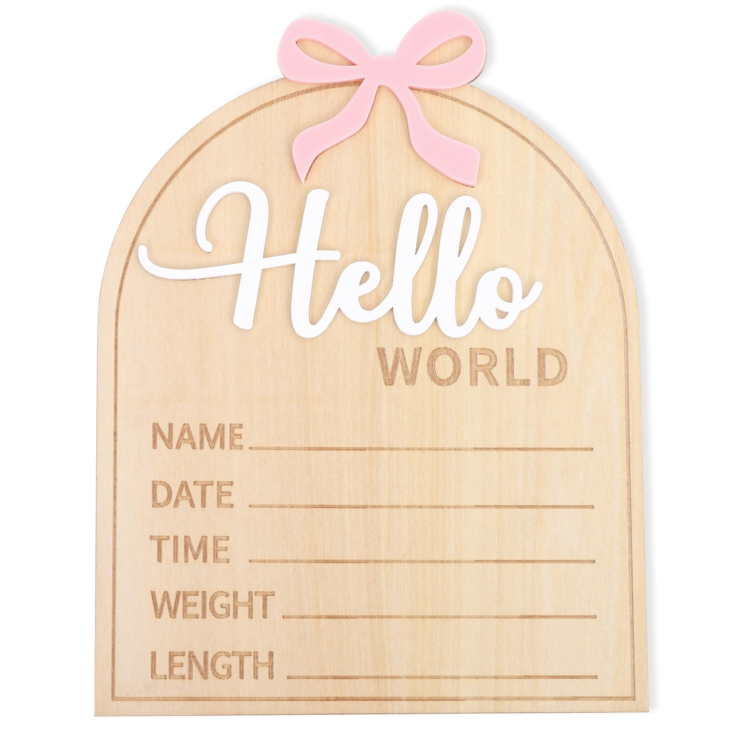 Wooden Hello World Sign Coquette
