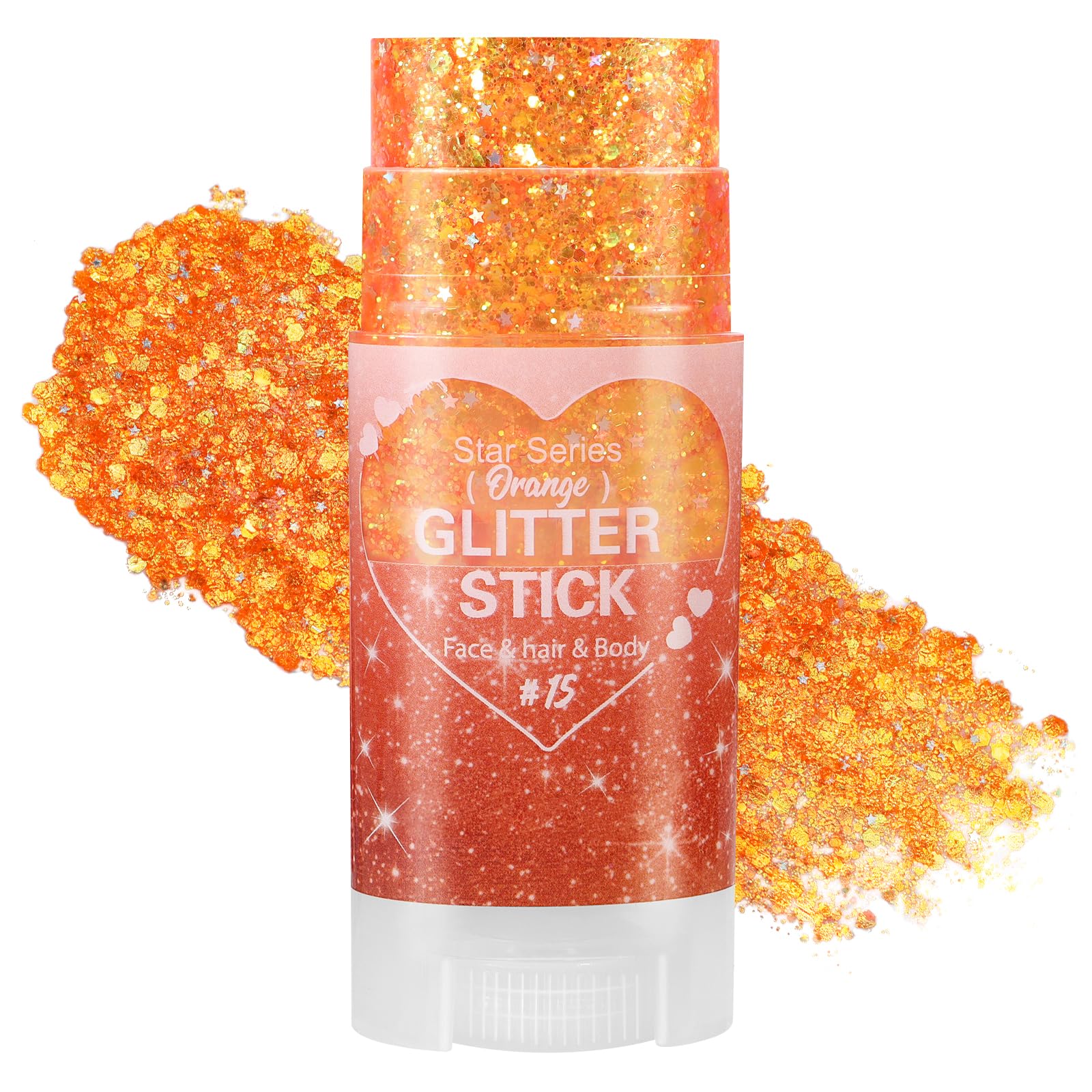 Mysense Orange Body Glitter Stick,Face Hair Glitter for Women Kids