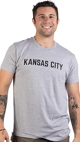 Miniatura 2 de Kansas City  Classic Retro City Gris Estilo Missouri MO KS River Hombre Mujer Camiseta