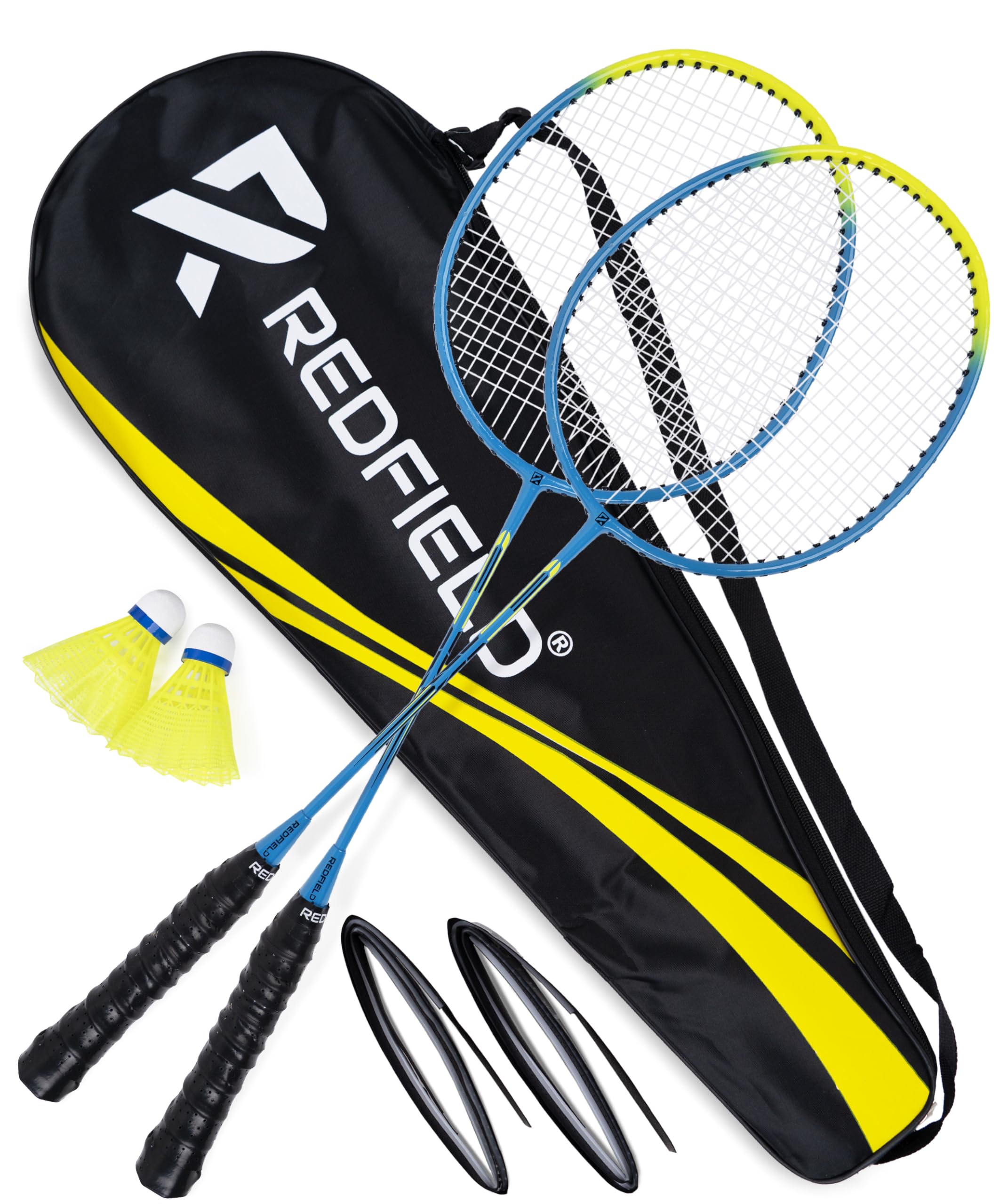 Redfield Badminton Set for Outdoor Backyard Games - 2 Badminton Rackets - 2 Shuttlecocks - Carry Bag - Complete Set for 2 Players