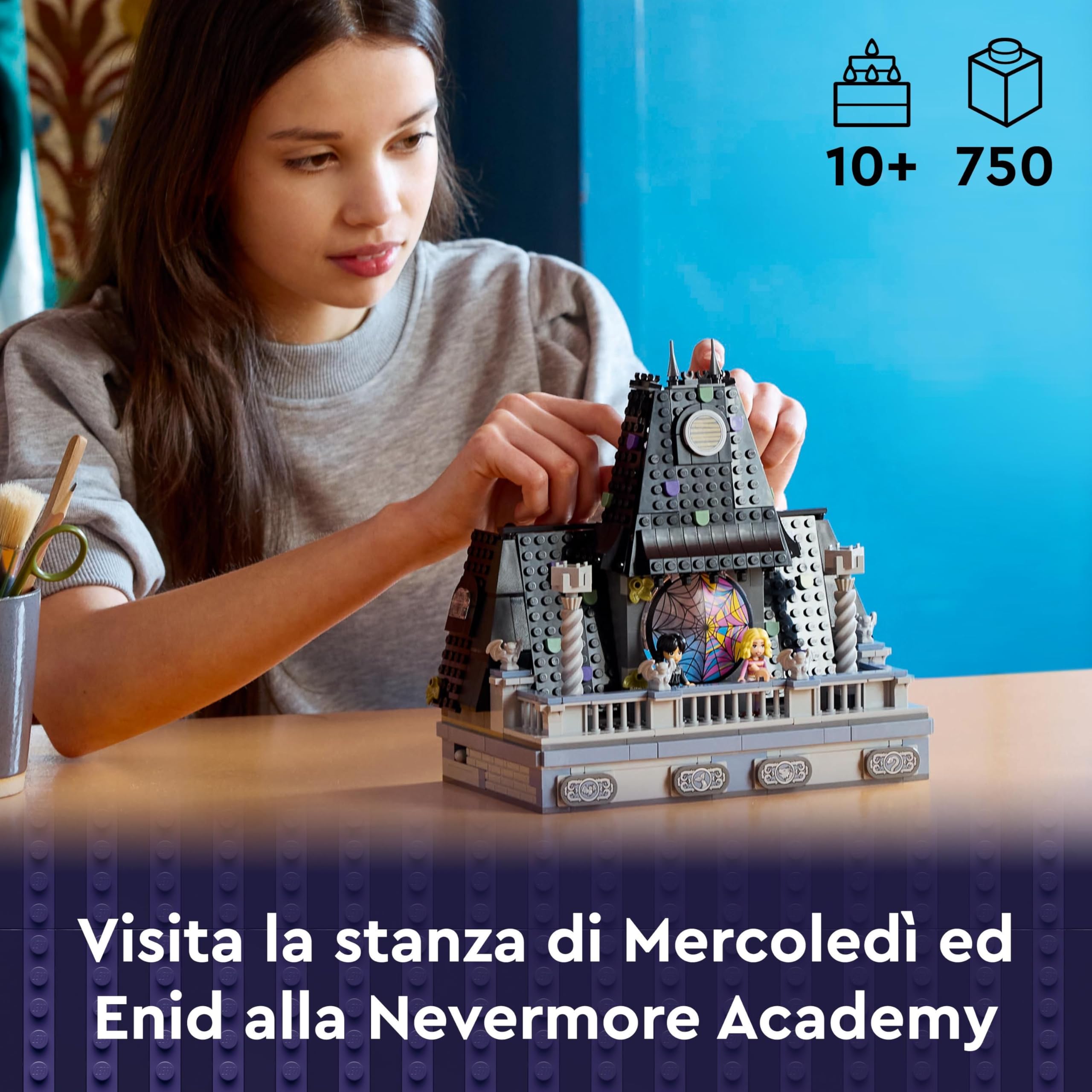 LEGO Wednesday Il Dormitorio di Mercoledì ed Enid, Modellino di Casa Giocattolo da Costruire con 4 Mini Bamboline, Giochi Creativi per Bambini e Bambine da 10 Anni, Idea Regalo da Collezione 76781