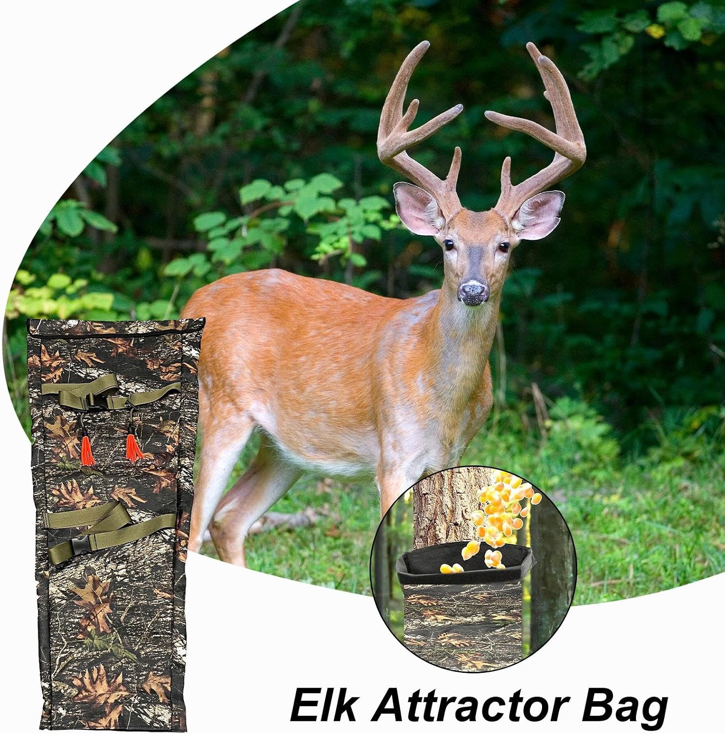 Deer Feeding – Heavy Duty Hunting Bag, Adjustable Strap Wildlife Feeder, Durable Outdoor Feature, Feeding Station Accessory for Field, Farm, Ranch, Backyard, Garden, Park, Bear, Bird