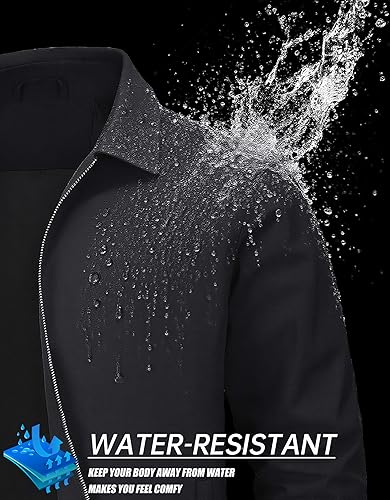 Miniatura 2 de MAGNIVIT Chaqueta con panel frontal con cremallera para hombre, ligera, delgada, casual, resistente al agua, para golf, senderismo