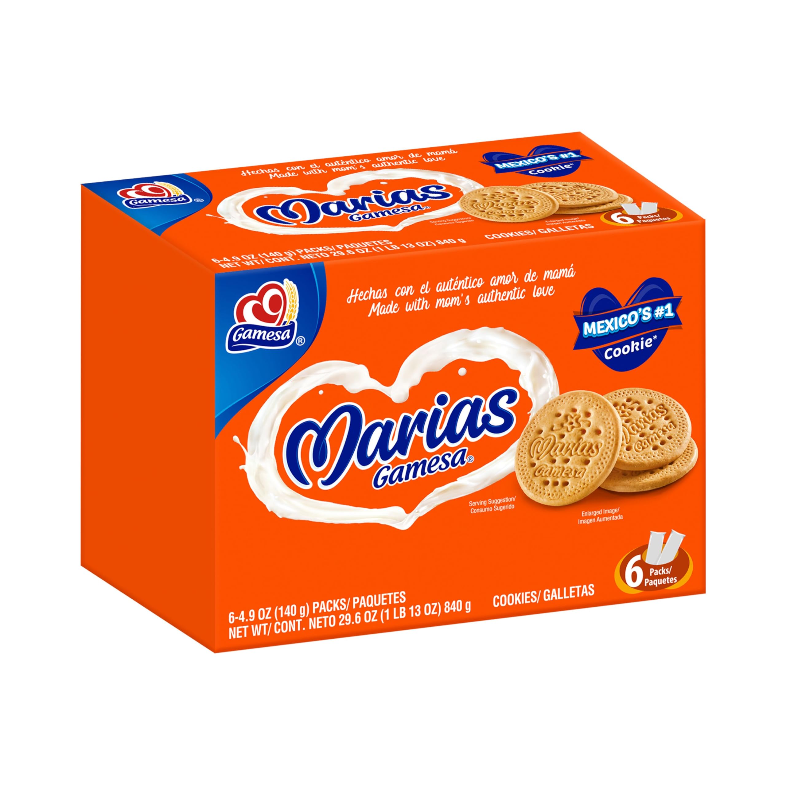 GamesaMarias Cookies 4.9oz Sleeves, 29.6oz Total (Pack of 6)