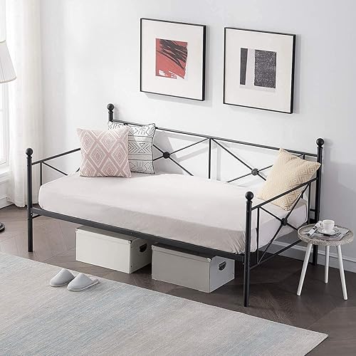 Miniatura 20 de VECELO Base de cama de metal clásica con cabecera, cama doble, color negro Negro -,Mate negro,https://www.amazon.com/dp/undefined