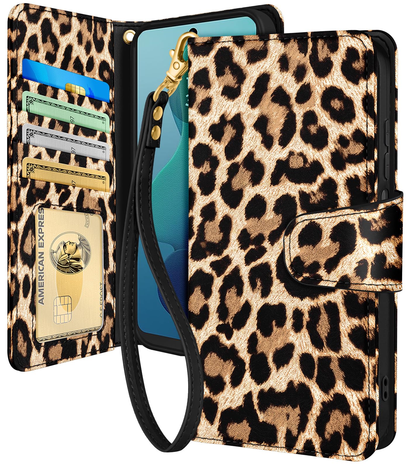 Toycamp for Moto G 5G 2024 Wallet Case with Wrist Strap - Leather Flip Folio Phone Case with RFID Blocking 4 Card Holder for Motorola G 5G 2024 Funda