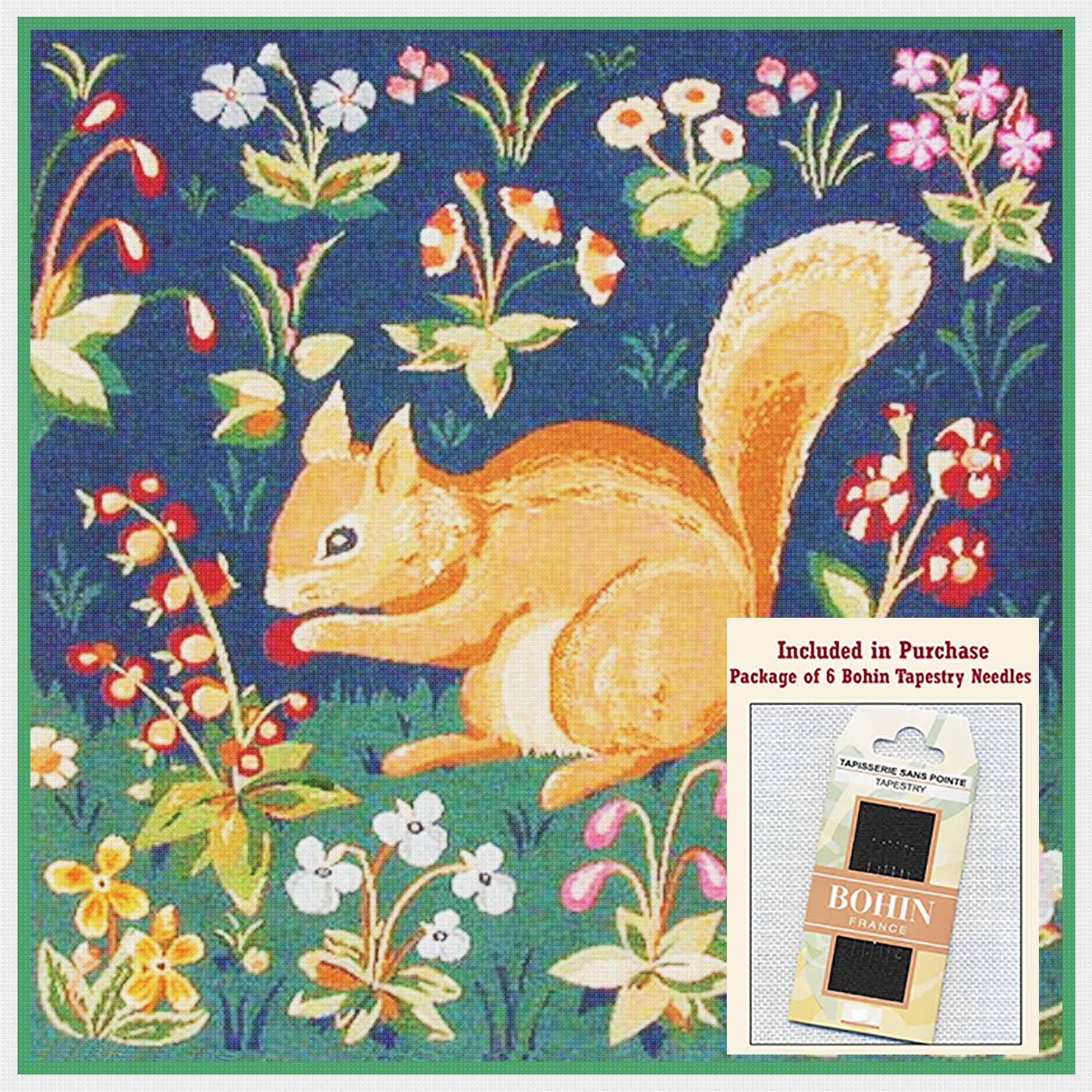 Orenco Originals Medieval Squirrel Detail Lady UnicornWith Needles Counted Cross Stitch Pattern