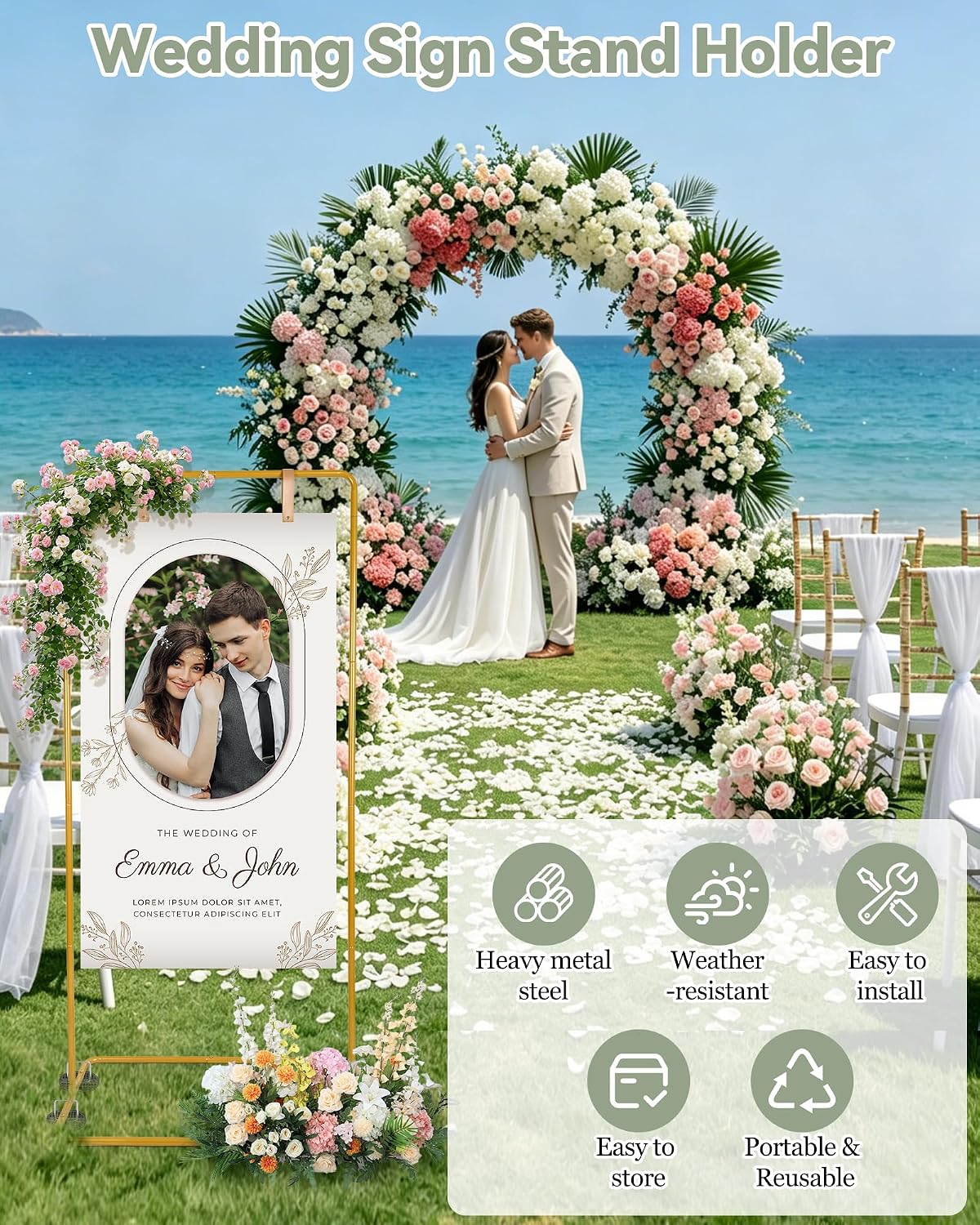 Wedding Easel Stand, 3 type Welcome To Our Wedding Sign Display Stand
