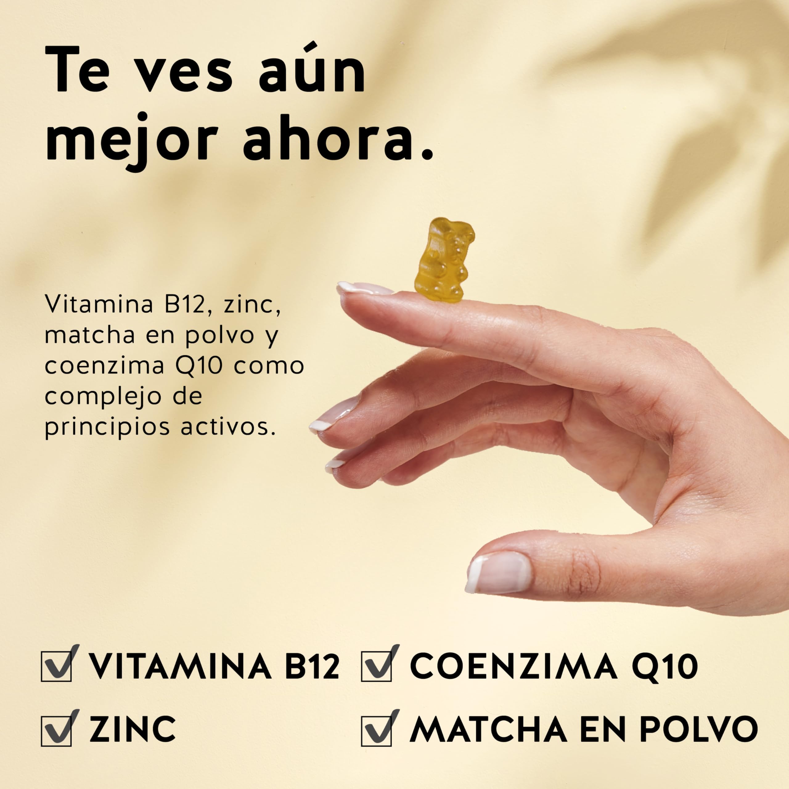 My Metabolic Matcha Vitamin Gominolas - Complemento Energizante Natural – Antioxidante – Con Matcha, Coenzima Q10, Zinc, Vitamina B12-60 unidades (1 mes) - Sin Azucar, Vegano - Bears with Benefits