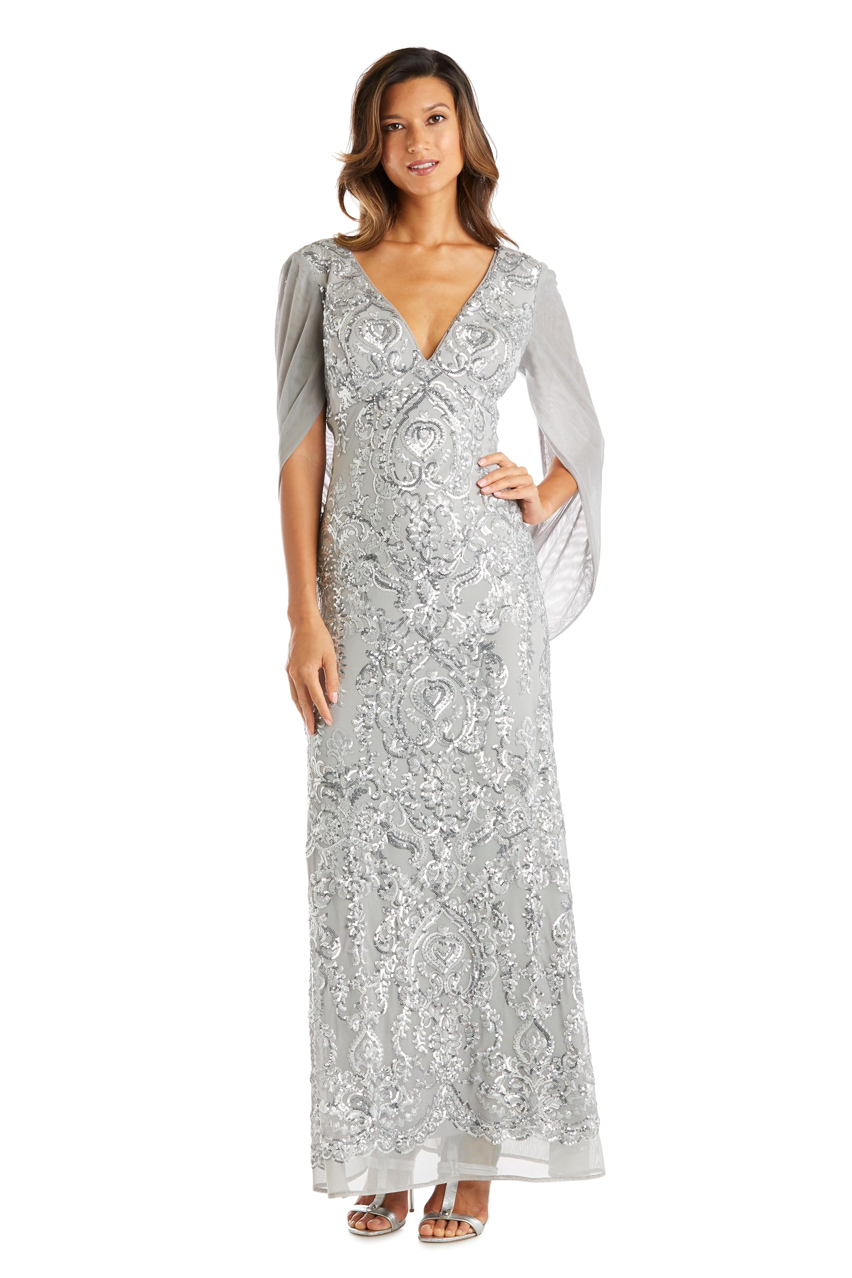 R&M Richards Womens Mystique Veil Gown