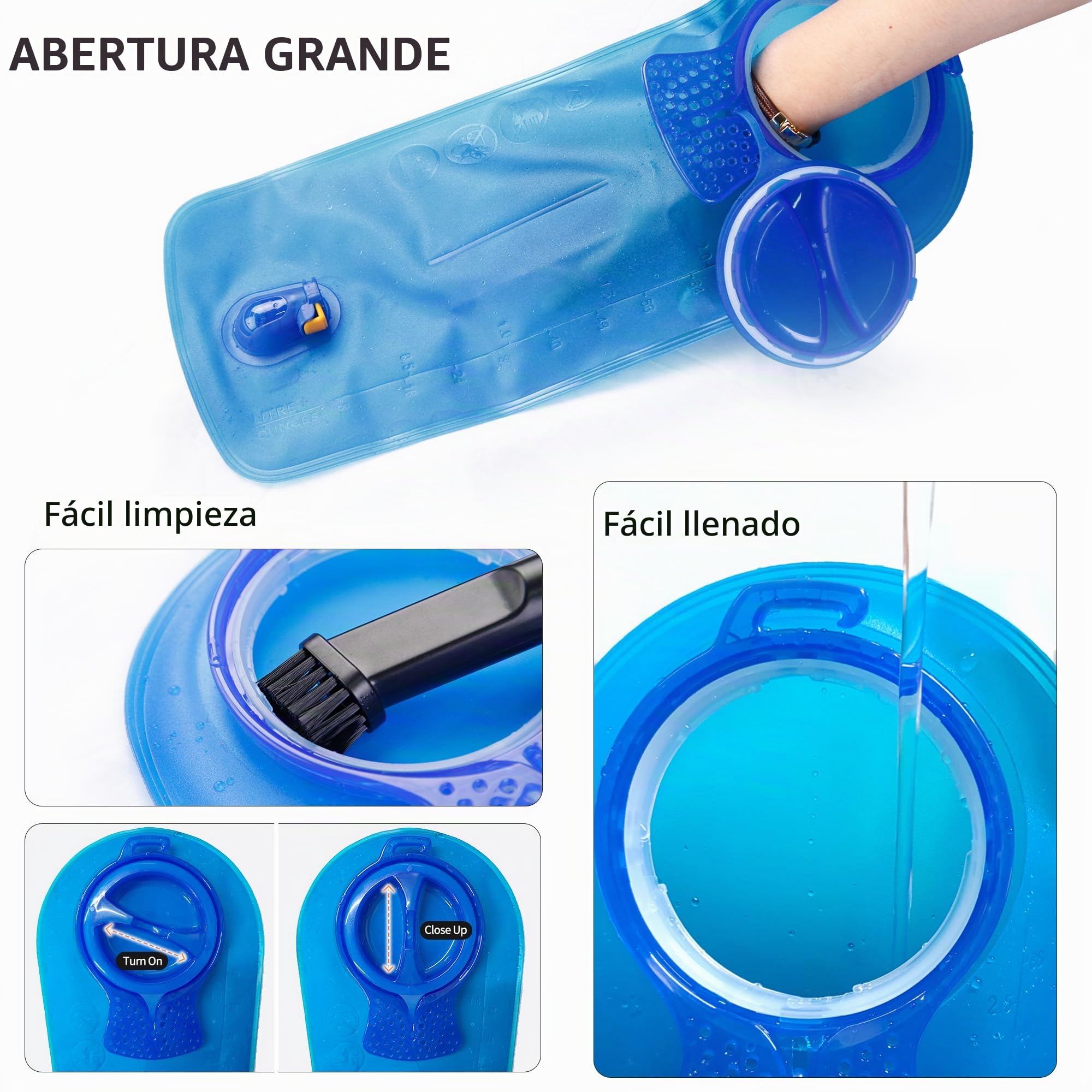 Unigear Bolsa De Agua para Mochila Hidratación Depósito De Dgua Portátil TPU Libre de BPA Tubo Desmontable Apertura Grande Bolsa Hidratación para Ciclismo Senderismo Excursionismo Camping