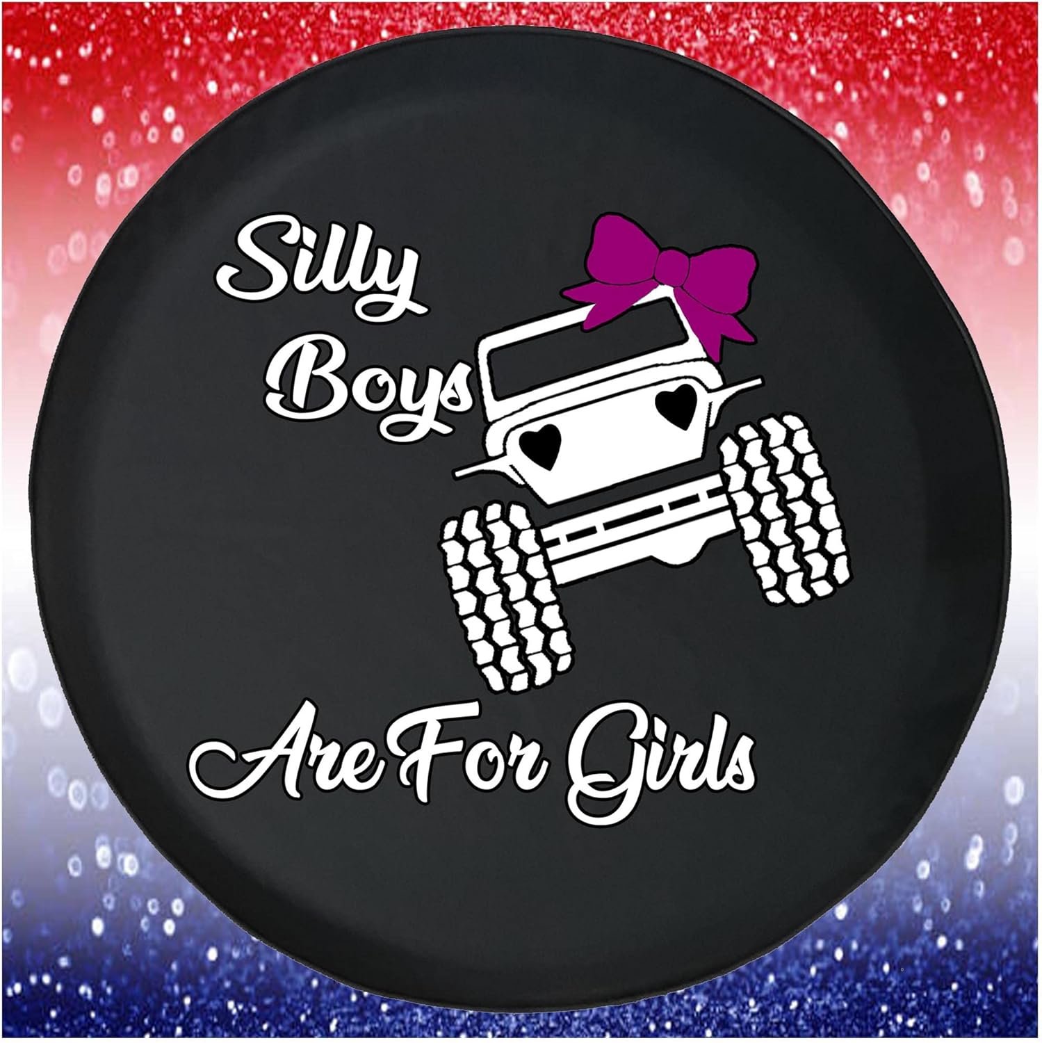 Spare Tire Cover Silly Boys for Girls Black fits JL Jeep Accessories for 32-33 Inch tire with JL Camera Hole
