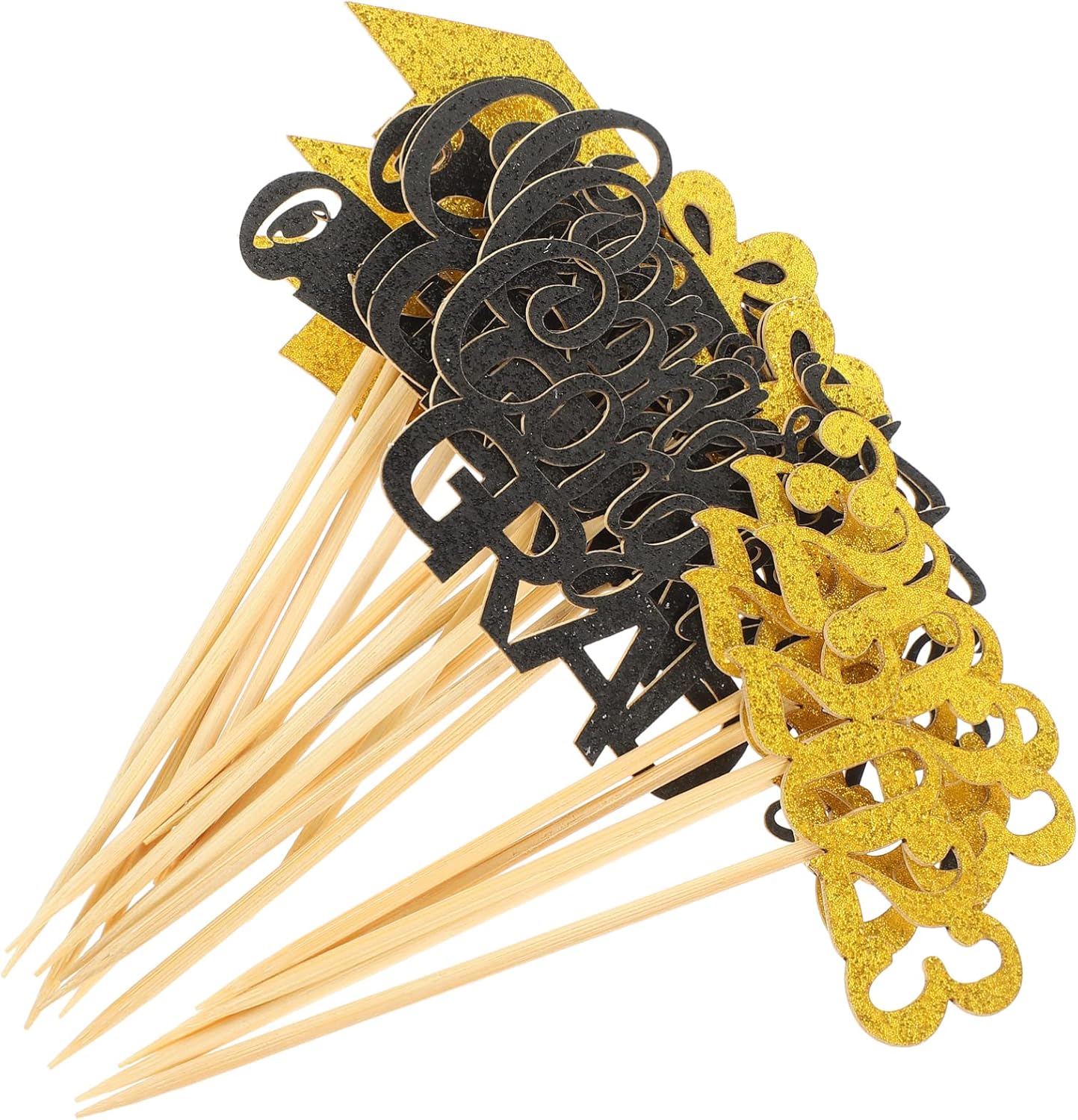 Amazon.co.jp TOYMYTOY 2023 卒業 ケーキ トッパー 20個 グリッター クラス 2023 カップケーキ トッパー