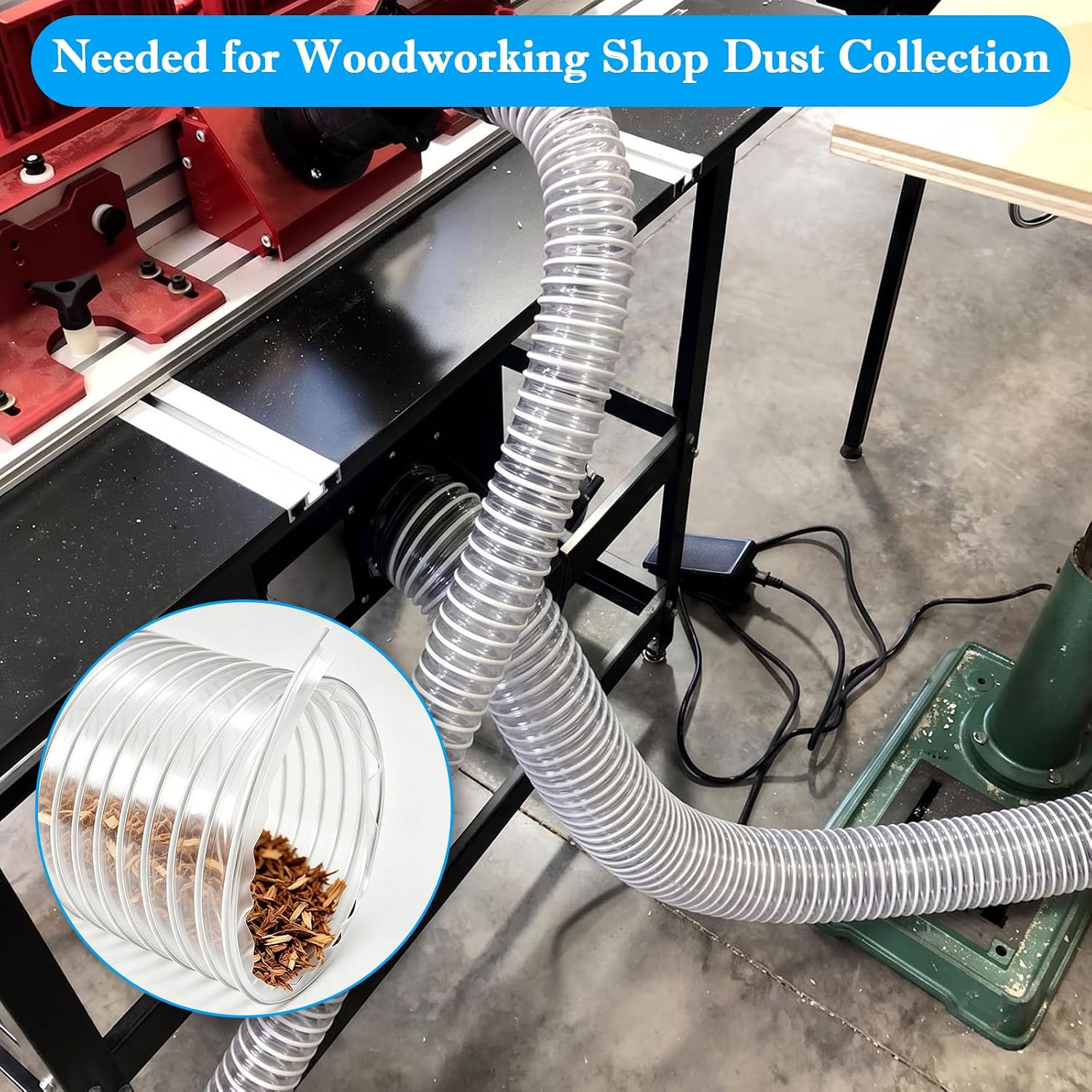 2 1/2" x 10' Dust Collection Hose,Heavy PVC 2.5 Inch Dust Collector photo 5