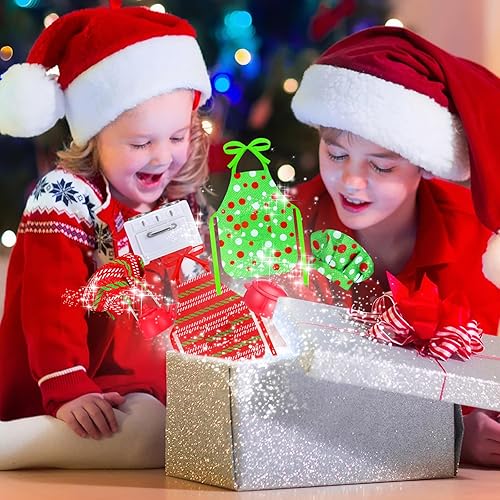 Miniatura 5 de Juego de accesorios de Navidad para panadero, delantal, sombreros, rodillo, bandeja para galletas de huevos, cuenco mezclador para decoraciones de