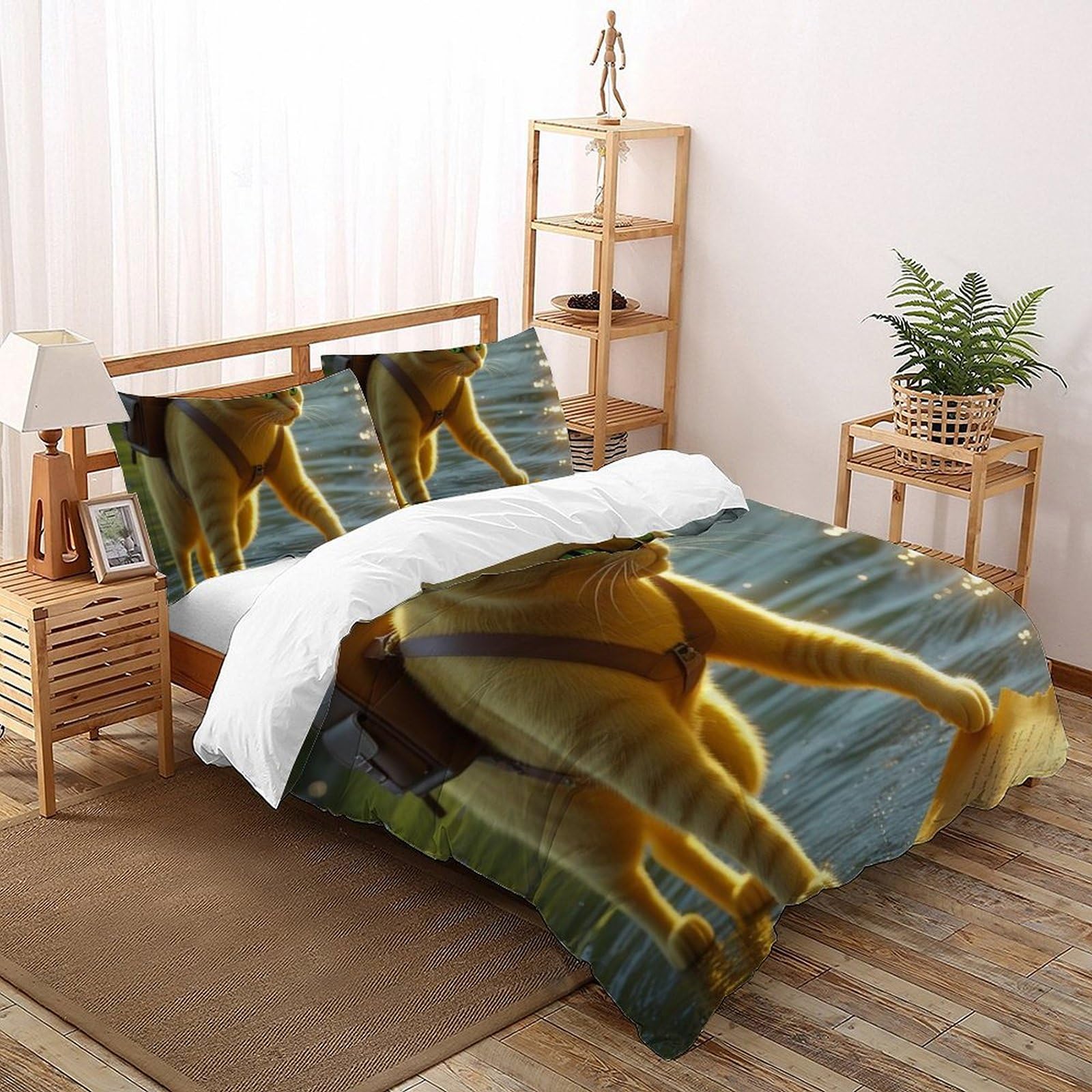 Parure de lit chaton orange 260x220 pour chambre fille cocooning