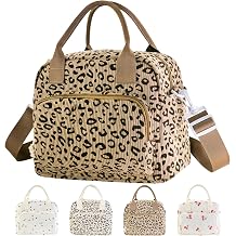 Mziart Lunch Box for Women Men, Large Cute Insulated Lunch Bag Leakproof Thermal Lunchbox Cooler Tote Bags with Adjustable Strap for Work Picnic Travel Leopard Print