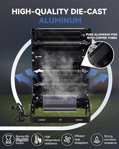 Miniatura 3 de Hanchen Luz LED para estadio de 300 W, luz de inundación 48000LM 6500K, luz de estadio AC85-305V, luz de inundación de estadio IP66, accesorio de