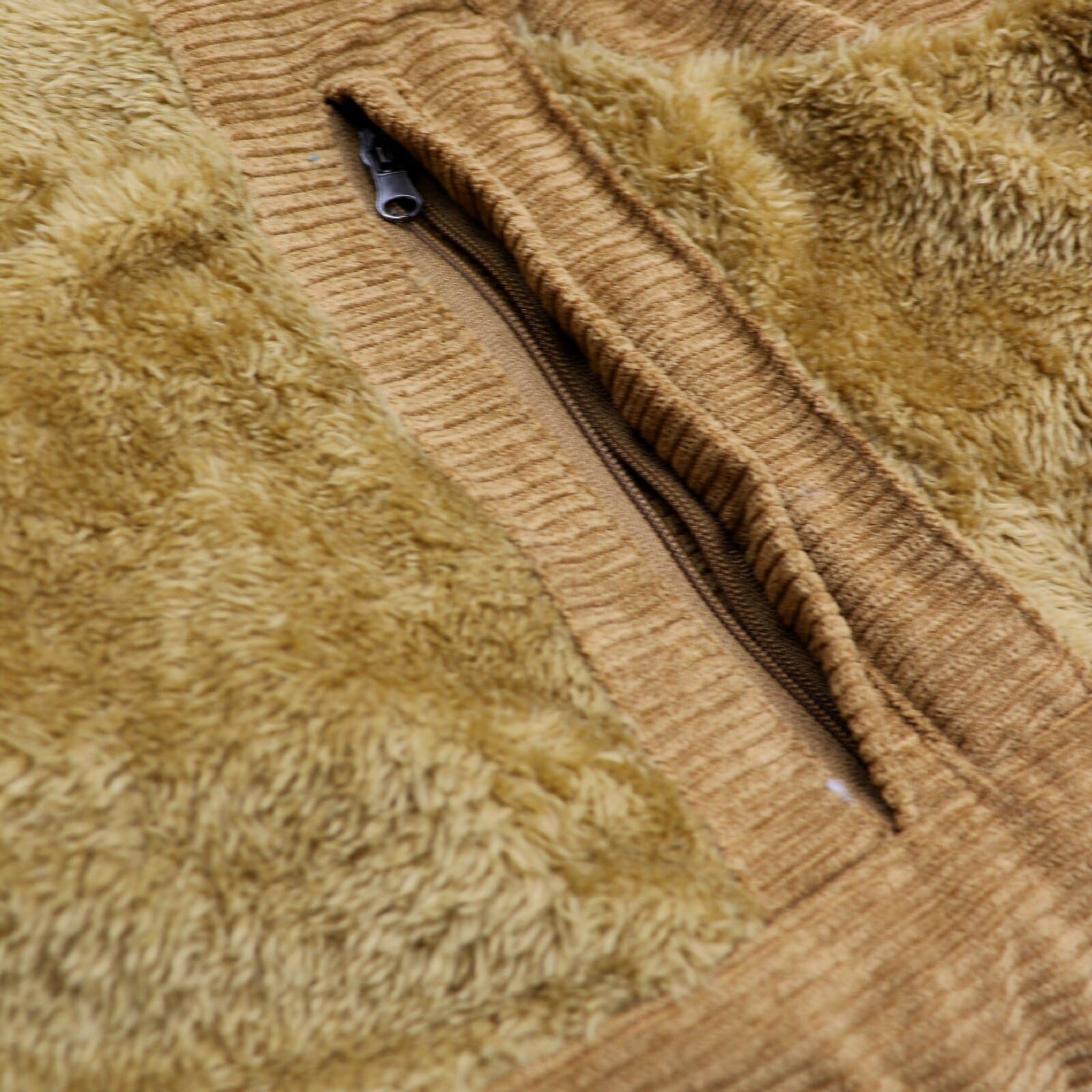 Hombre Chaleco de Pana, Chaqueta con Forro Polar Calentador sin Mangas Acolchada, Chalecos Invierno con Cremallera