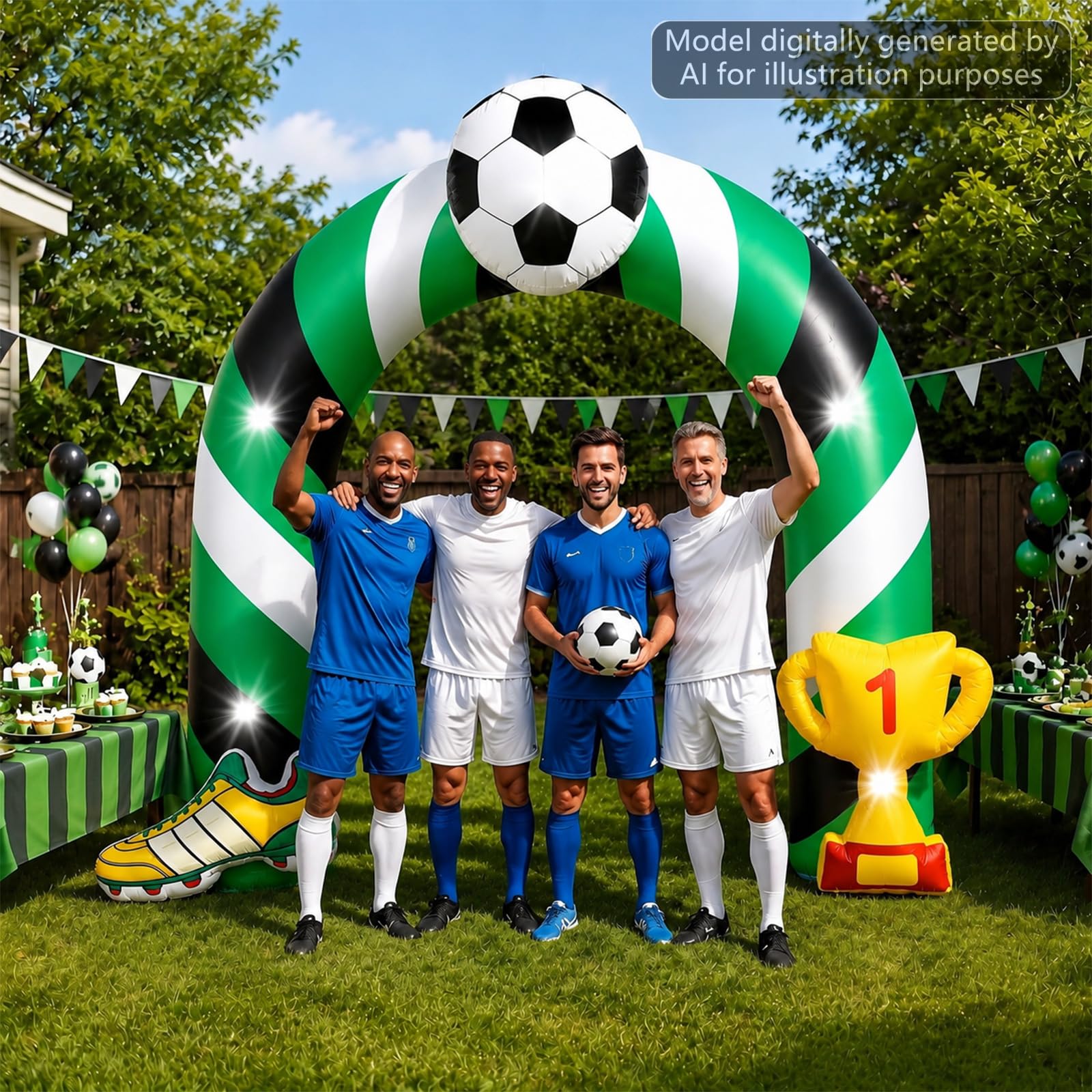 Arco gonfiabile gigante di calcio 2026, decorazione con luci a LED, decorazione gonfiabile per feste sportive, per tifosi, club, squadre, allenatori, stadio, concorrenza, giorno del gioco, sfondo
