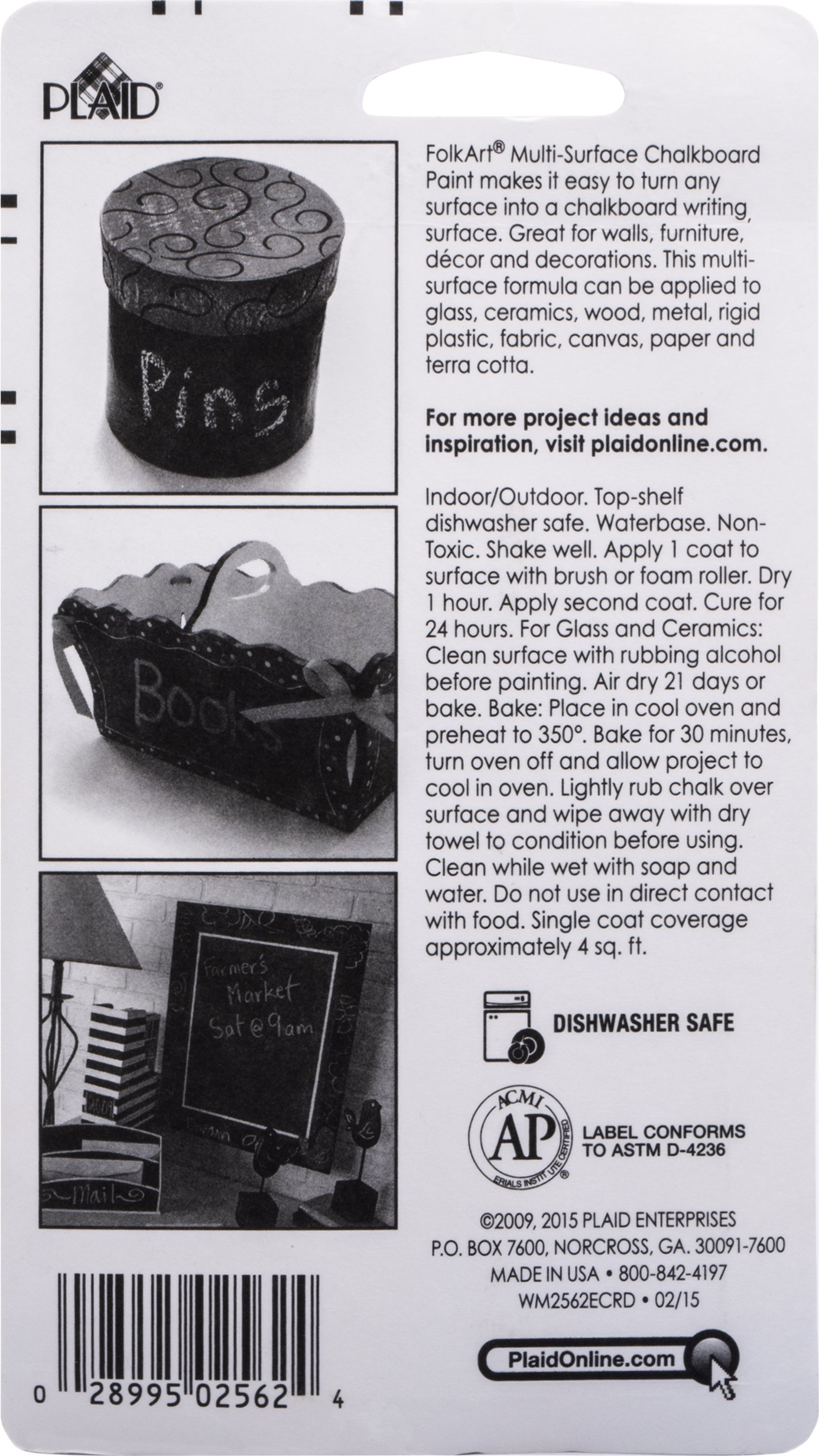 FolkArt Plaid Folk art Chalkboard Paint 4oz Black Carded, 4 ounce - Image 2