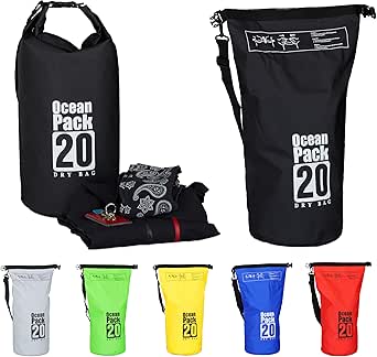 Valigia 40x30x20 DonDon Dry Bag Borsa Impermeabile Da 2l, 5l, 10l, 15l, 20l, 30l Con Tracolla - Arancione 2 Litri Sacchi Sottovuoto - Foto 6