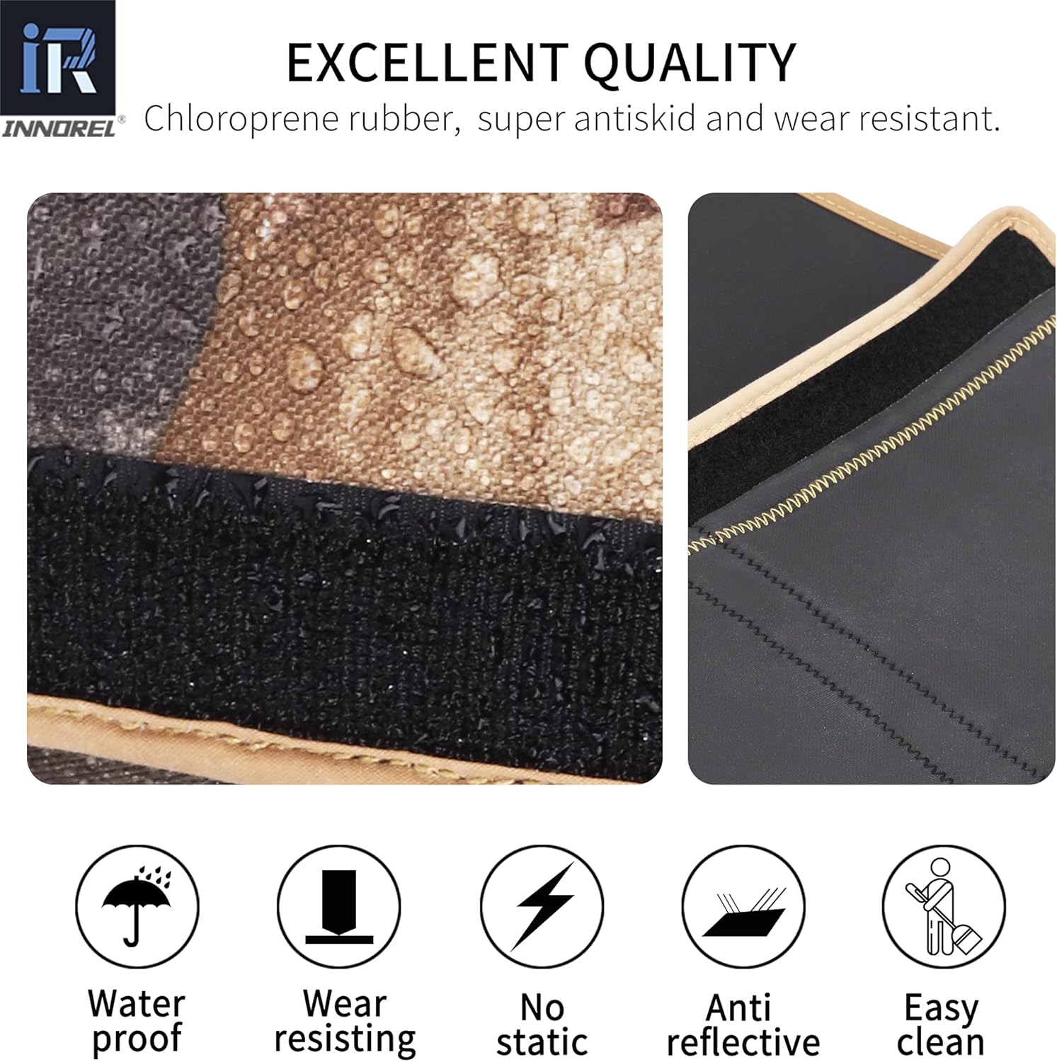 INNOREL Tripod Leg Covers TS40M (Set of 4) Universal Tripod Protective Sleeves and Shoulder Pad Neoprene Chloroprene Rubber Wrap Removable Anti-Skid Waterproof Brown Camouflage for 40mm Tube