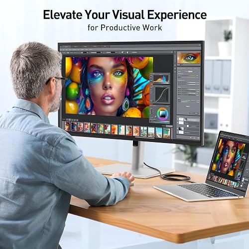 Cable Matters Unidirectional USB C to DisplayPort 1.4 Cable 1.8m, Support 8K@60Hz / 4K@240Hz, Thunderbolt 4 to DisplayPort Cable, Display Port to USB C, Black - Not for Portable USBC Monitor - 5