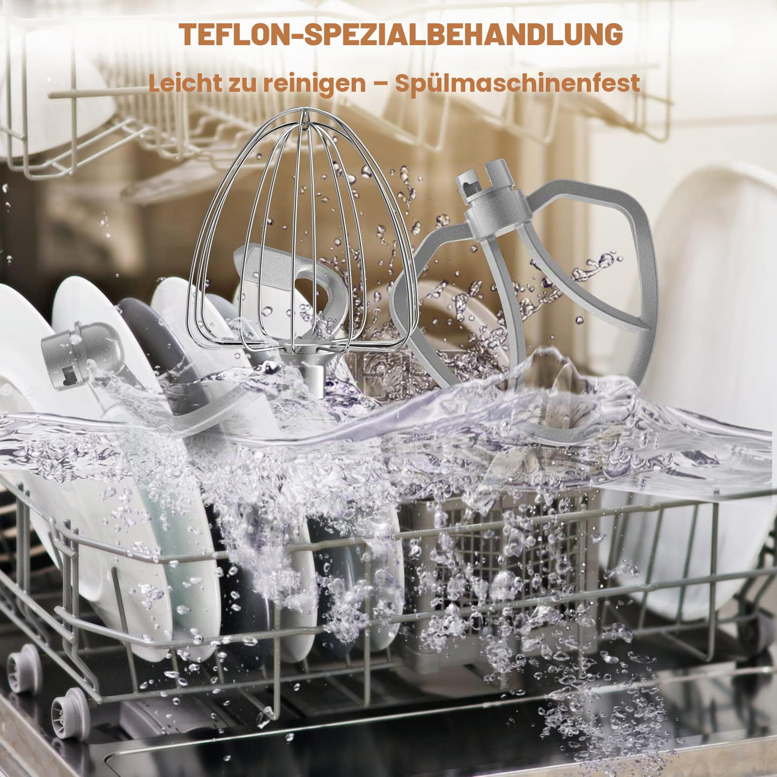Küchenmaschine Knetmaschine zum Backen, Vospeed 6 Geschwindigkeit Elektrischer Küchenmixer mit 6.2QT Schüssel, Rührbesen, Haken, Schneebesen, Eiertrenner (Rot)