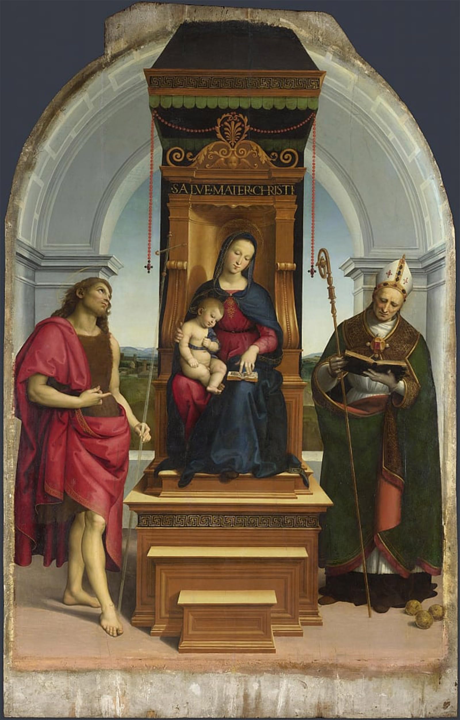 POSTERIIk Vintage Print Pop Art Landscape Artwork the Lady and Child with Saint John the Baptist by Raffaello Sanzio Raphael Art Prints for Office Home Decor 60x90cm