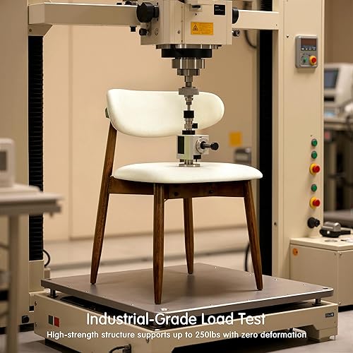 Miniatura 9 de CHUN YI Juego de 2 sillas de comedor tapizadas de madera maciza, sillas auxiliares de cocina de tela moderna de mediados de siglo con respaldo