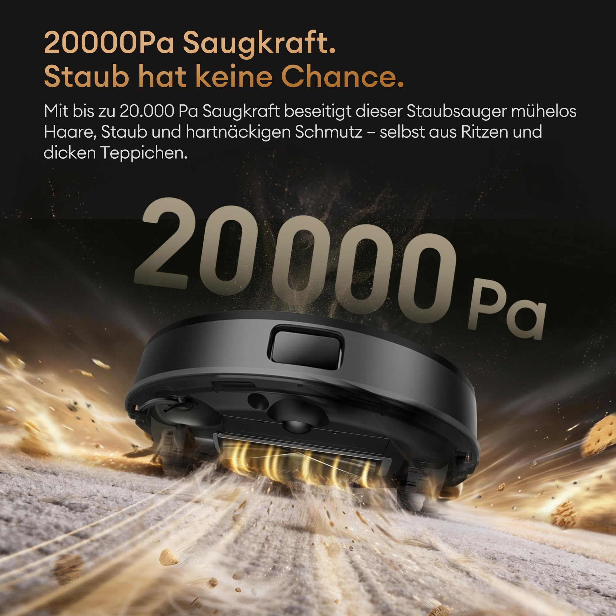 Ultenic MX50 Saugroboter mit Wischfunktion, 20000Pa Saug Wischroboter mit Selbstreinigung, LiDAR Navigation, Ausfahrbare Wischmopps, Zero-Tangle System Saug und Wischroboter, APP Steuerung
